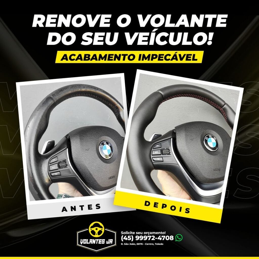 Revestimento de volante em couro