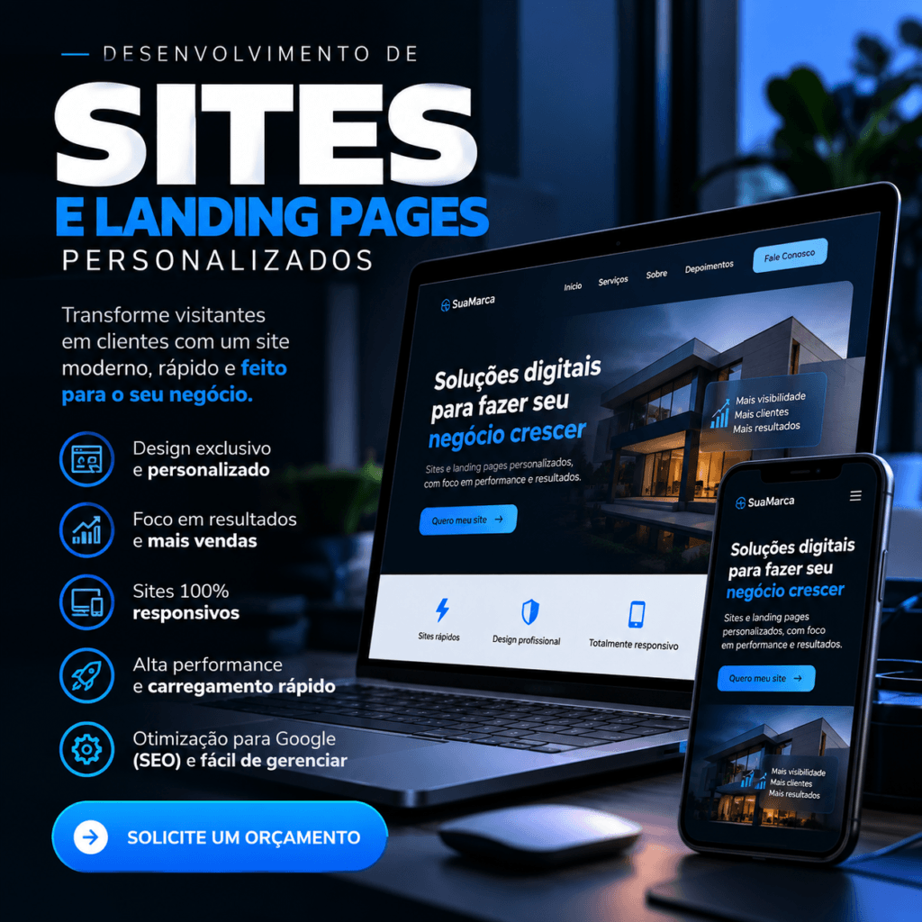 Site – Desenvolvimento de Sites e landing Pages personalizados.