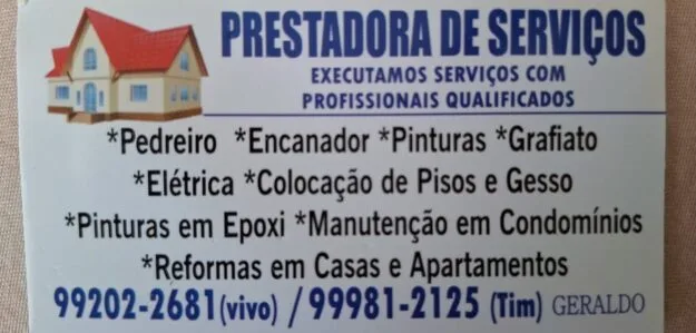 Prestadora de Serviços — Construção, Reformas e Reparos Residenciais