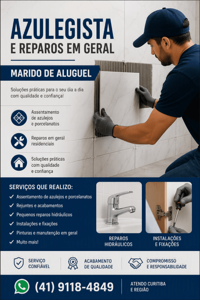 Azulejista e Marido de Aluguel em Curitiba — Sandro Fracaro